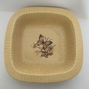 Vintage Treasure Craft Pottery 1970’s Butterfly 10” Square Baking Dish